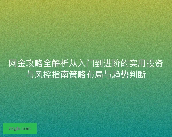 网金攻略全解析从入门到进阶的实用投资与风控指南策略布局与趋势判断